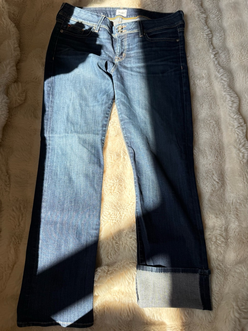 Hudson Jeans Ginny Crop with cuff Dark Blue Cropped Straight-Leg Jeans